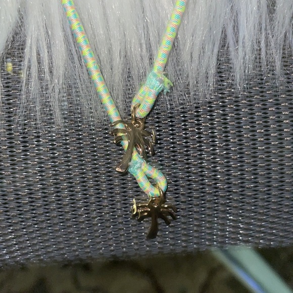 Victoria’s Secret strapless push-up swim top. Size 36 B, tie back. Multi-blue - Picture 4 of 6